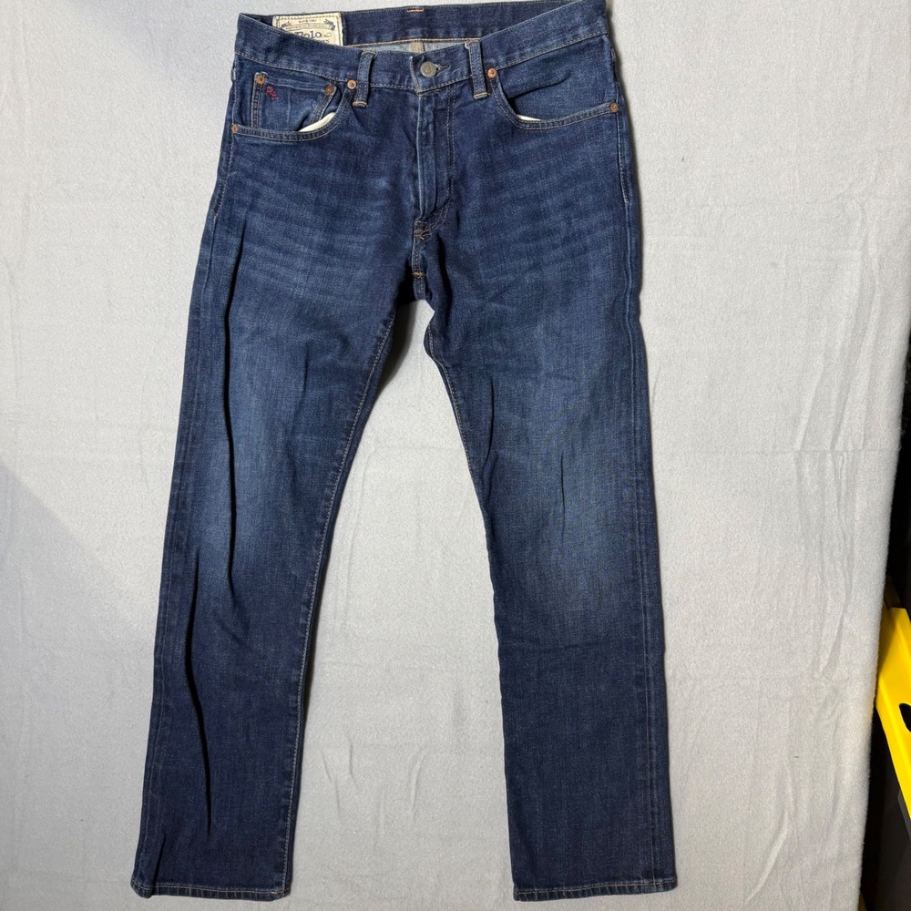 Polo Ralph Lauren Varick Slim Straight Men Jeans 32x32 Blue Excellent RN41381